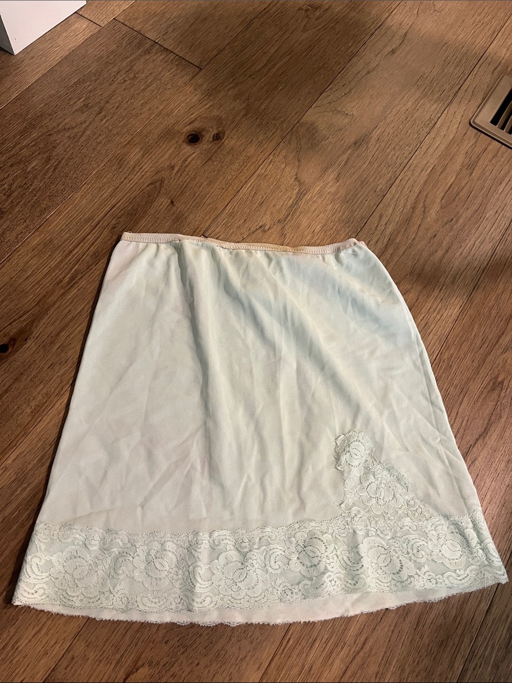 Philmaid vintage Light Mint Lace Hem Slip Skirt size medium